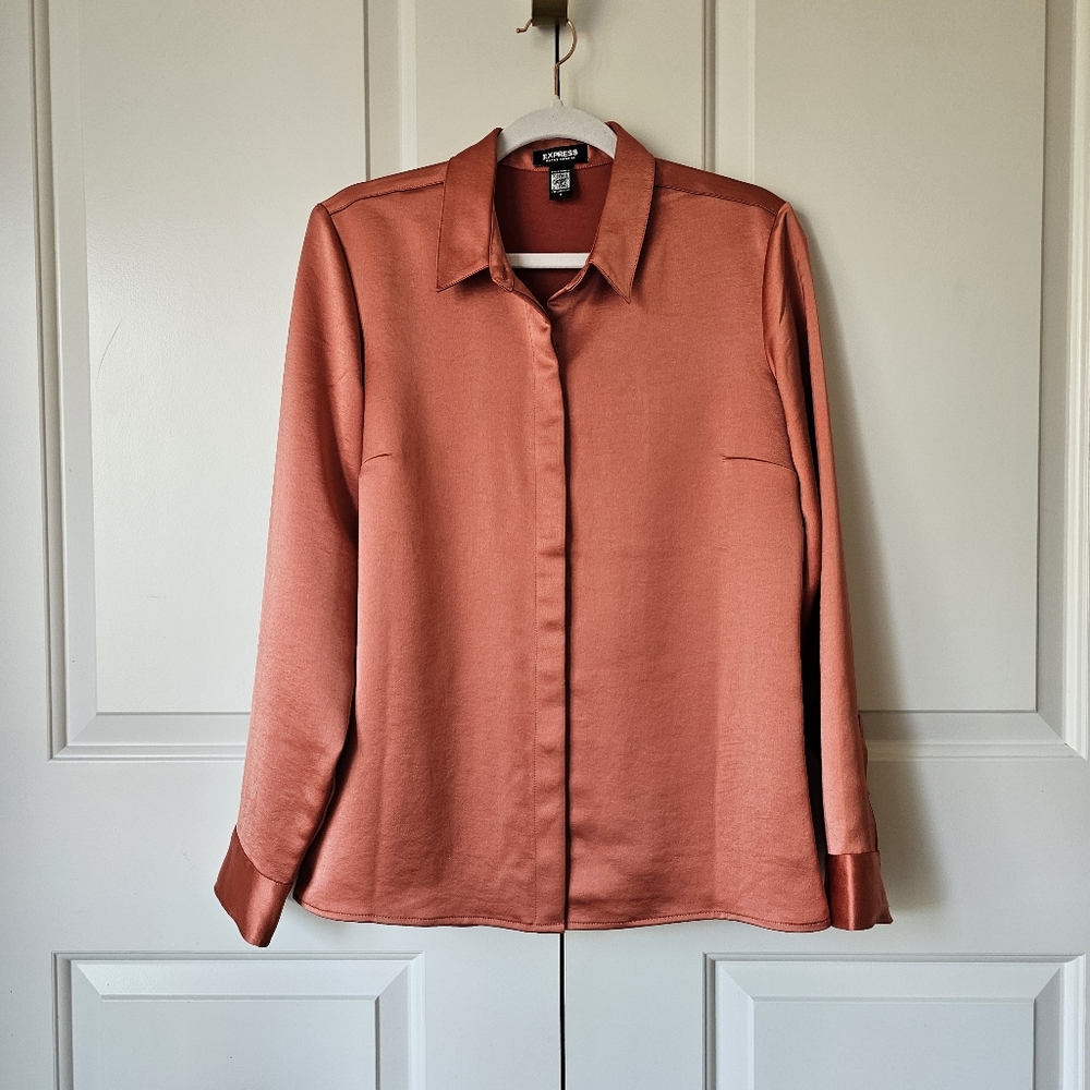 EXPRESS Portofino Relaxed Button-Up Blouse